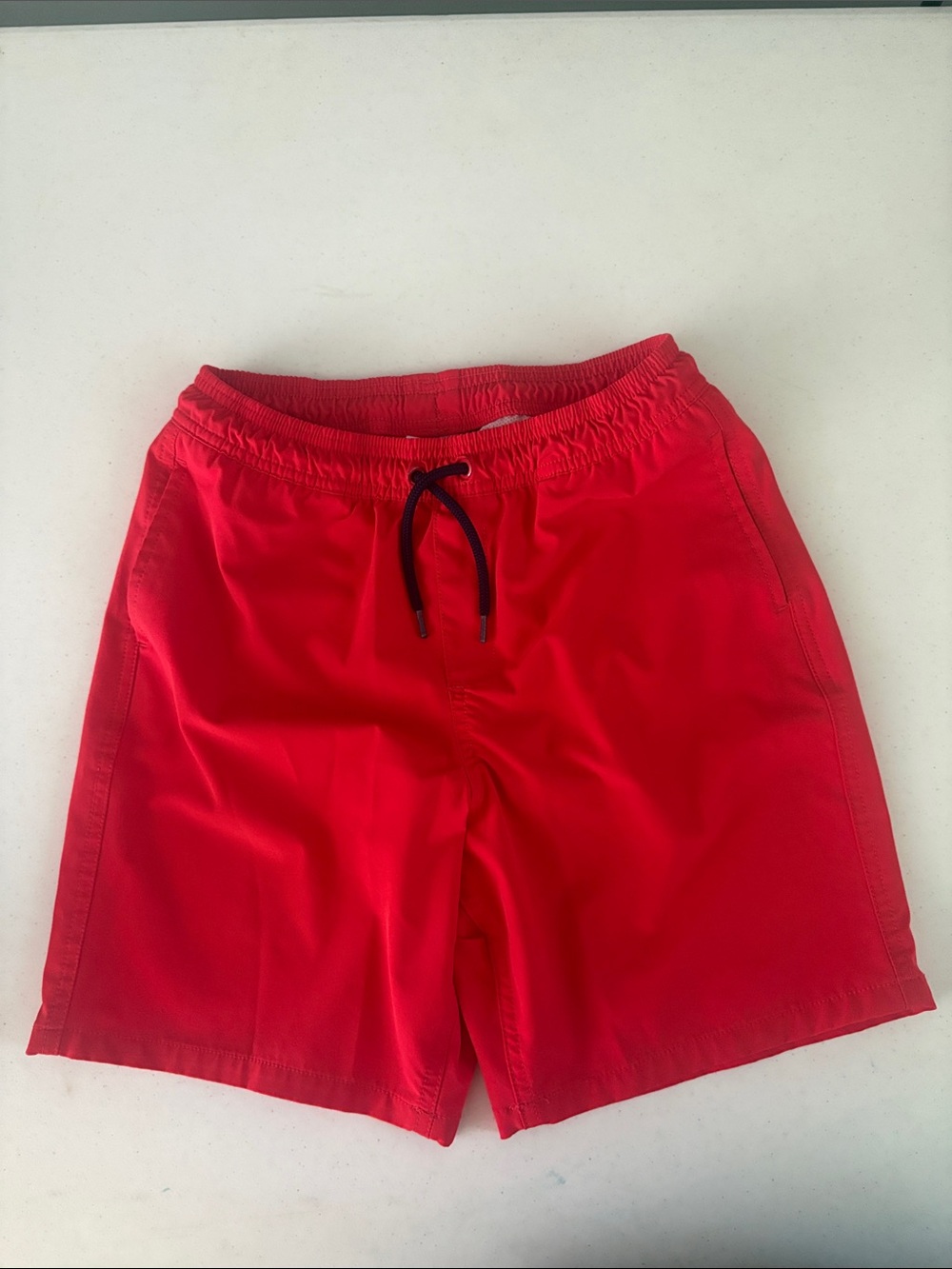 Lands' End Red Boys' Swim Trunks with Drawstring